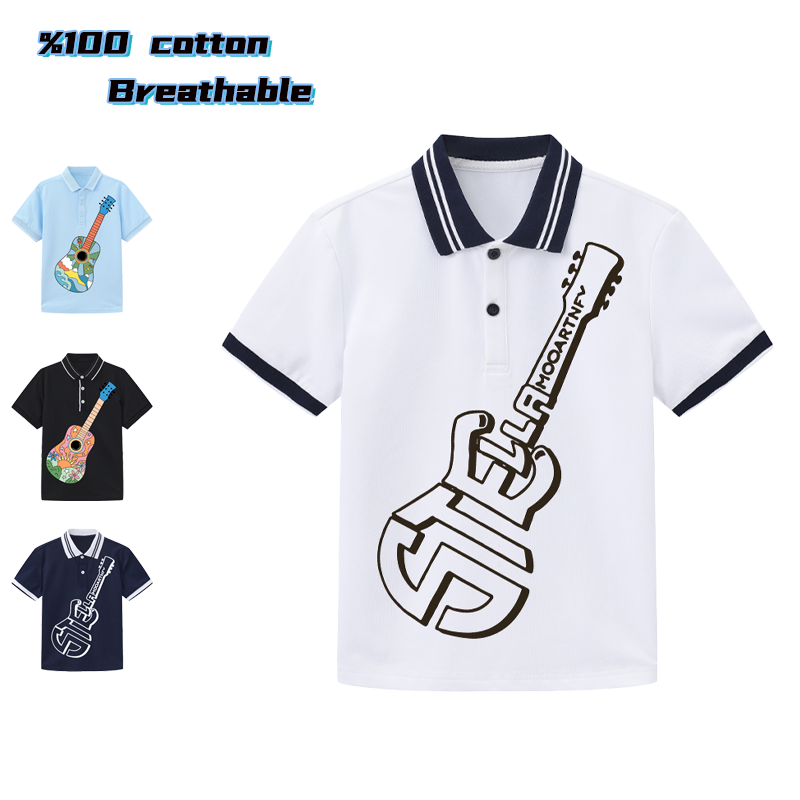 Street Fashion Shanghai - Camisa Polo Infantil Masculina com Estampas