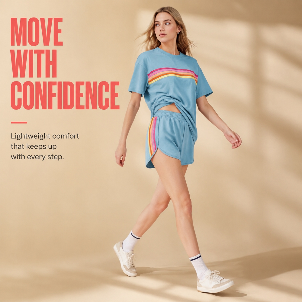 Street Fashion Mood - Conjunto de 2 Peças Feminino: Camiseta