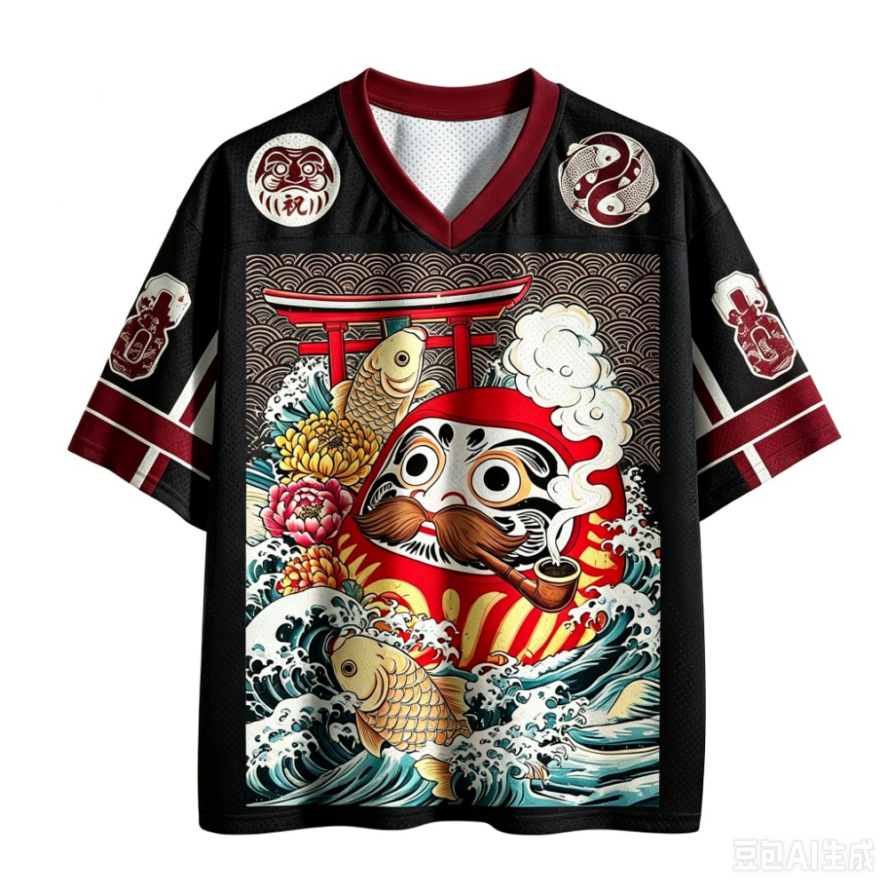 Street Fashion Paris - Dharma Koi Ukiyo-e Camiseta Esportiva Unissex