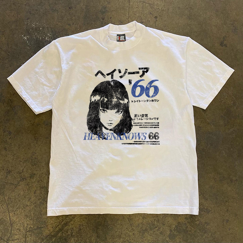 Street Fashion Shibuya - Camiseta Feminina de Manga Curta Estampada