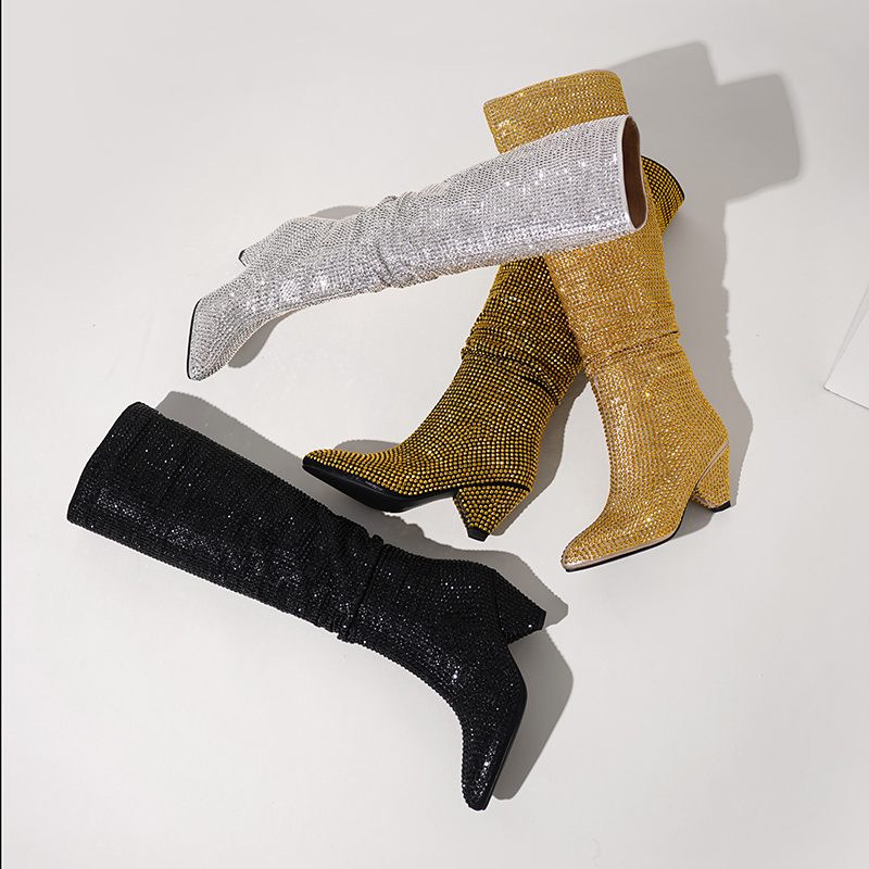 Moda saltos de pico botas long - Street Fashion Lady avaliação e preço