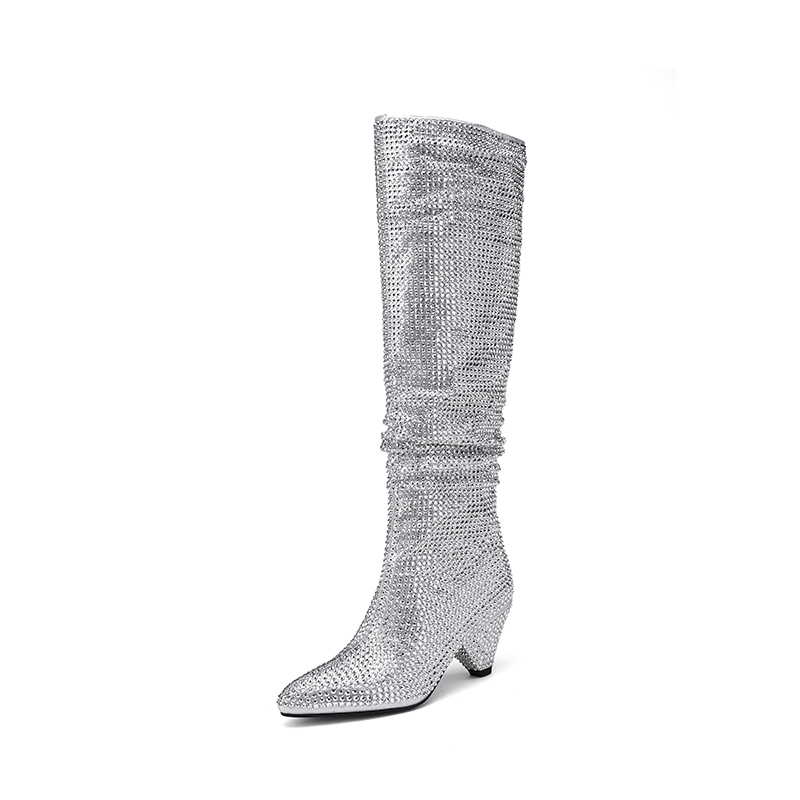 Moda saltos de pico botas long - Street Fashion Lady avaliação e preço