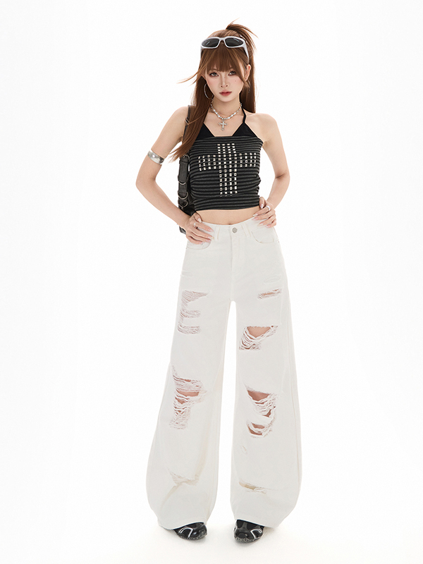 Calça Jeans Feminina Branca de - Street Fashion High End avaliação e preço