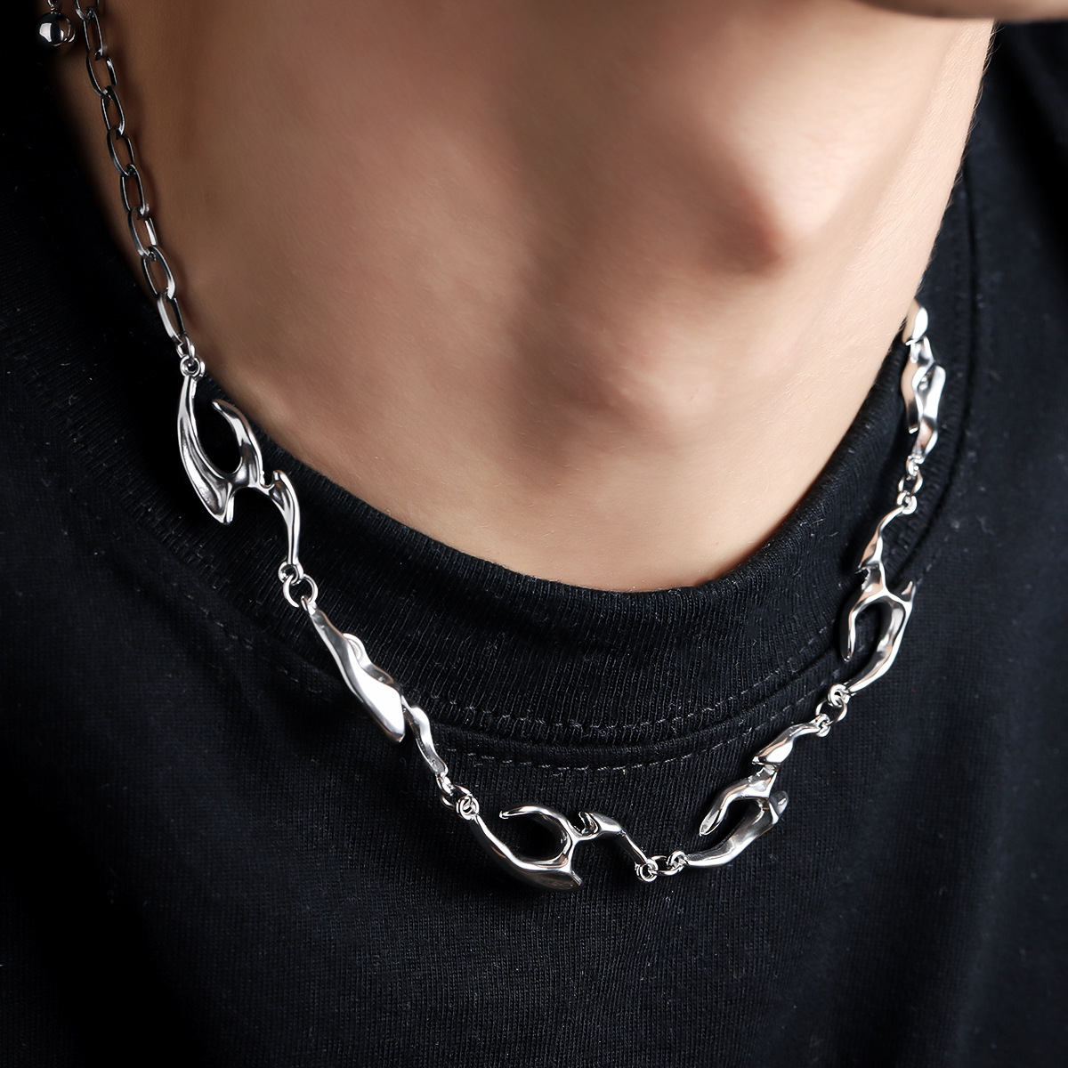 Colar de metal em forma irregu - Street Fashion Trends 2025 avaliação e preço