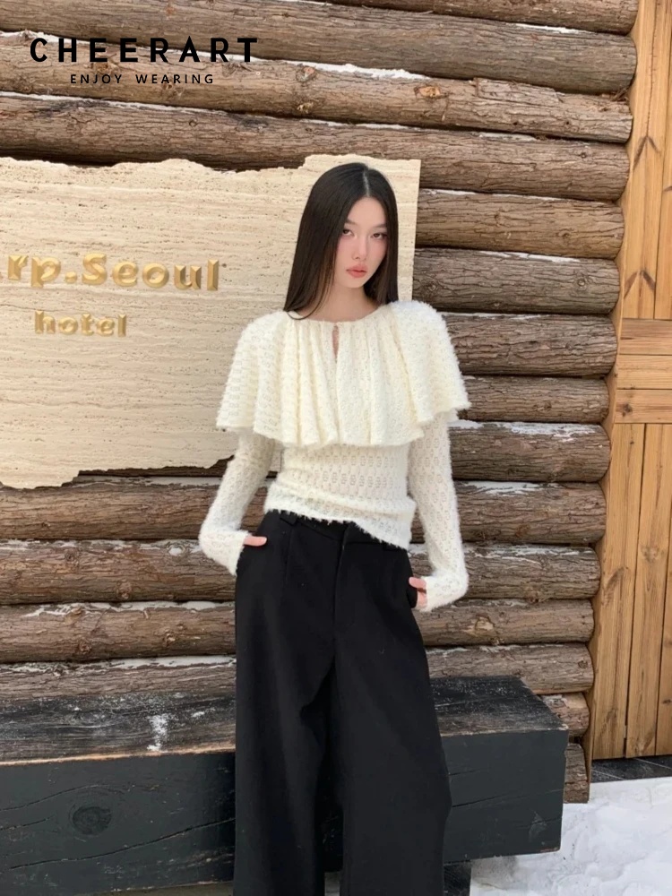 Blusa de Tricô de Manga Longa  - Street Fashion Winter 2026 avaliação e preço