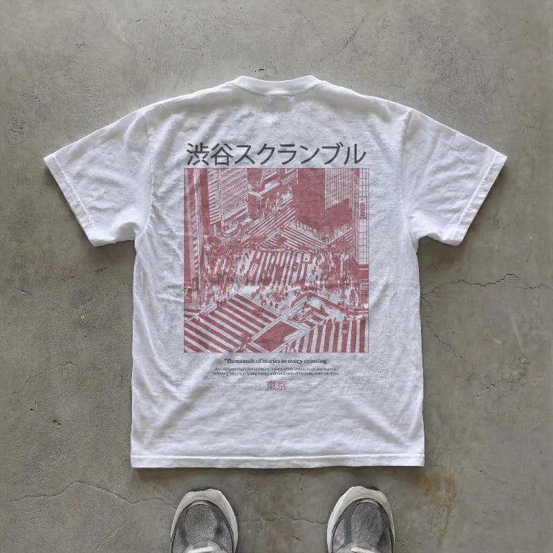 Camiseta com estampa Shibuya C - Street Fashion Shibuya avaliação e preço
