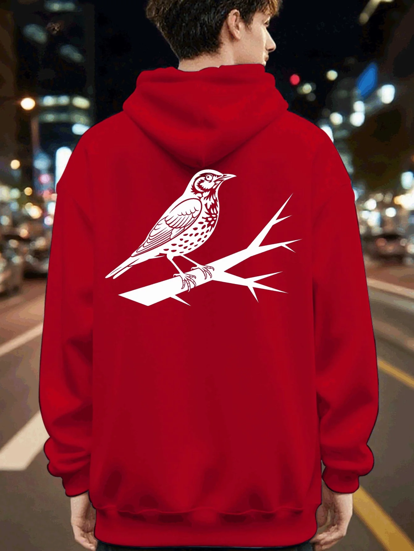 Moletom com capuz estampado co - Street Fashion Shanghai avaliação e preço