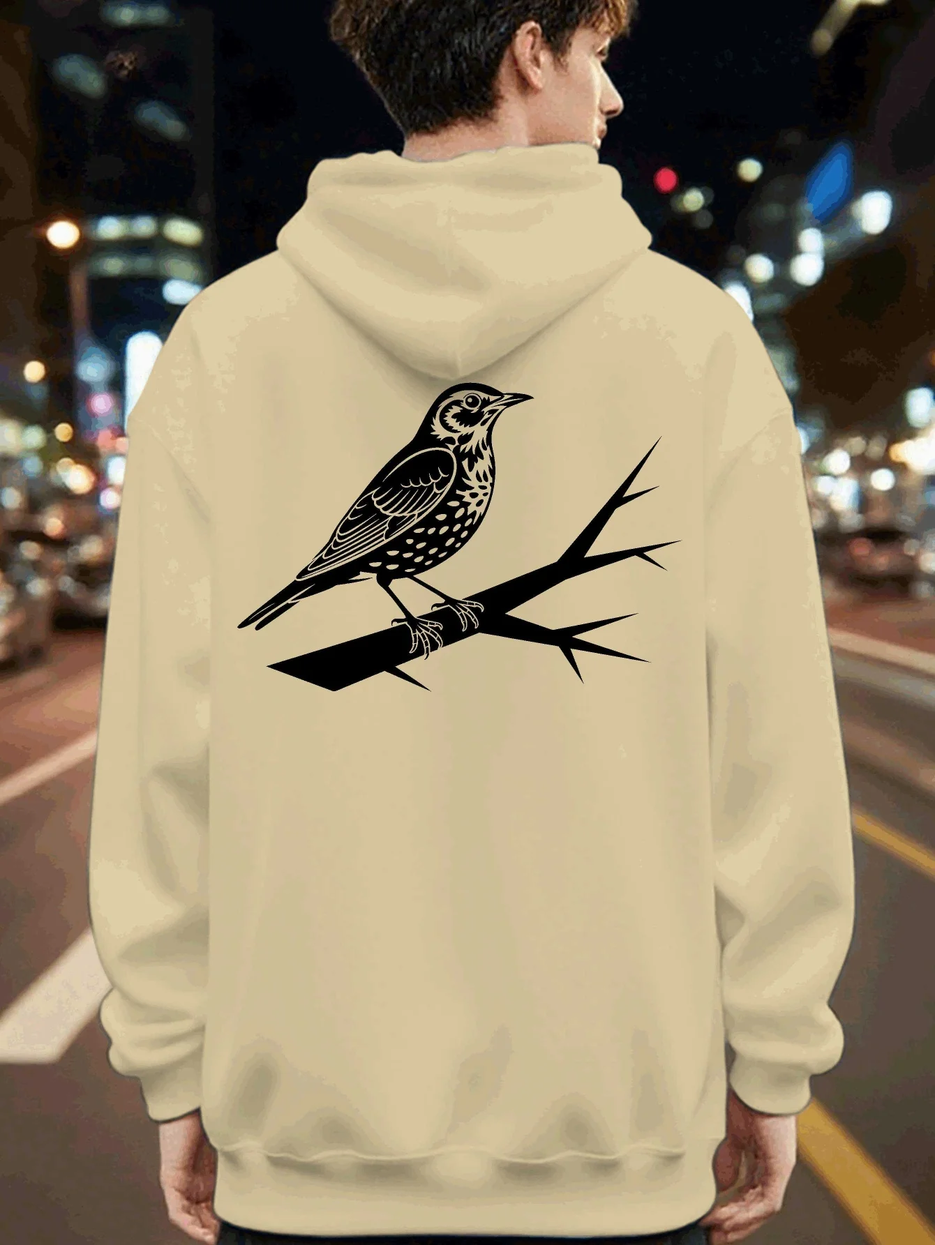 Moletom com capuz estampado co - Street Fashion Shanghai avaliação e preço