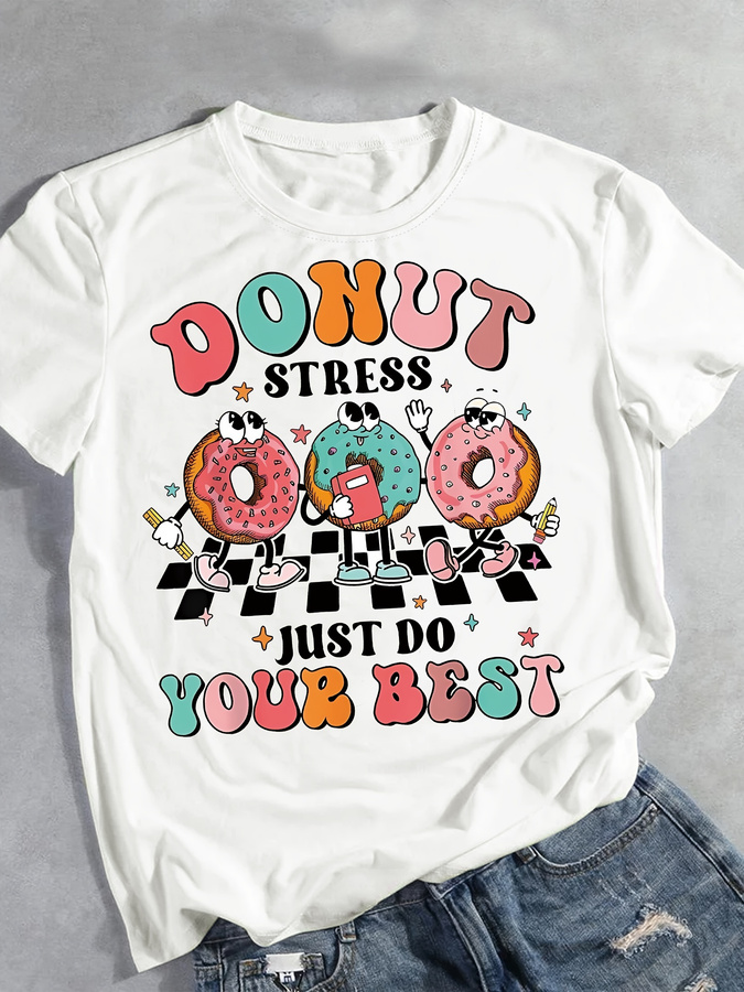 Camiseta com estampa de donut  - Street Fashion Trends 2025 avaliação e preço