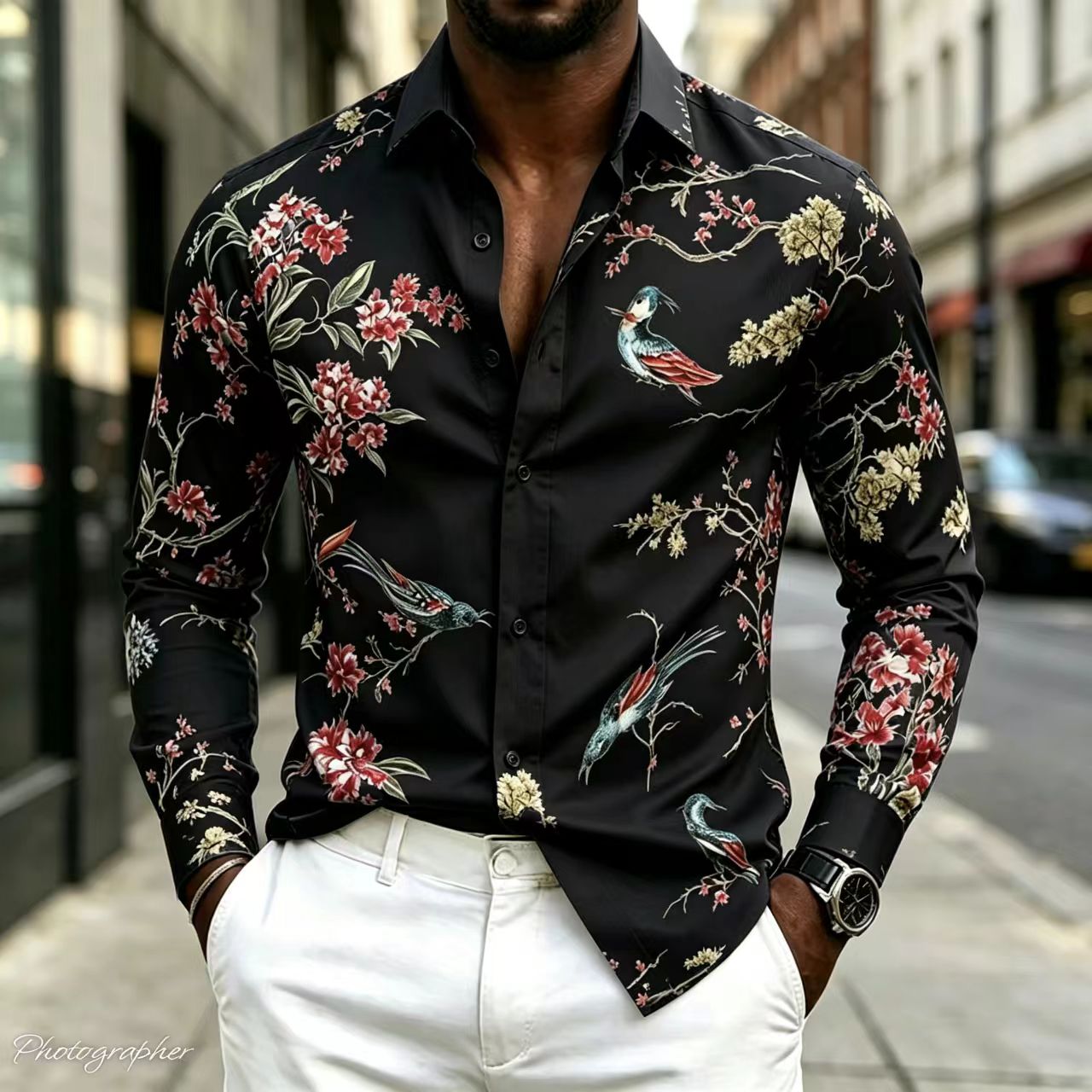Camisa Masculina Nova 2026 com - Street Fashion Shanghai avaliação e preço