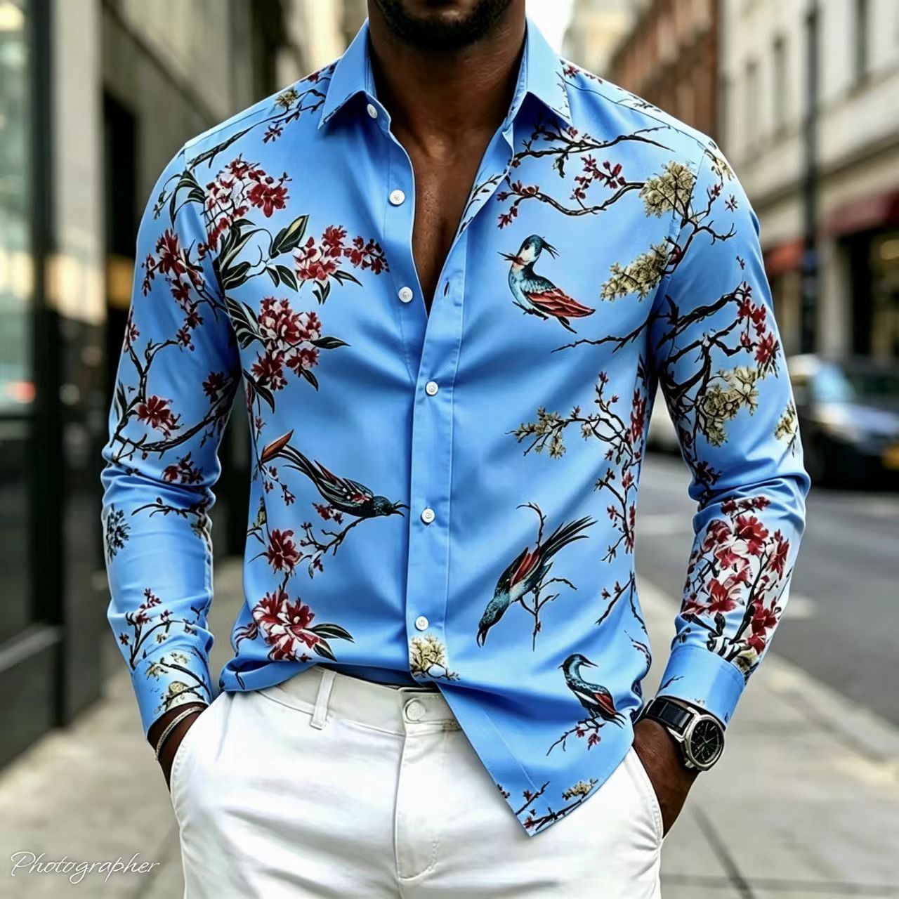 Camisa Masculina Nova 2026 com - Street Fashion Shanghai avaliação e preço