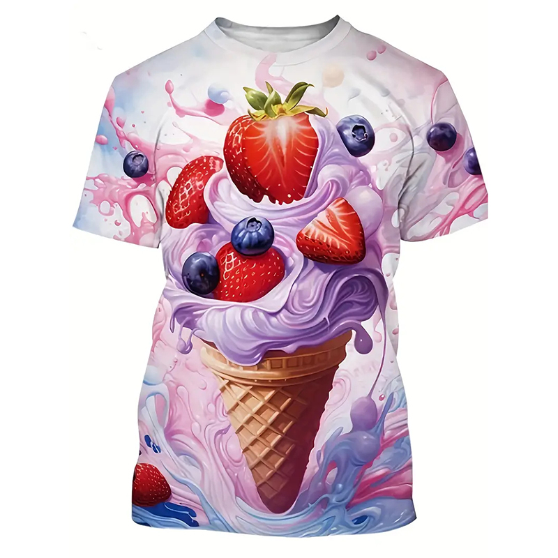 Ice Cream Color Fashion T-shir - Street Fashion Trends 2025 avaliação e preço