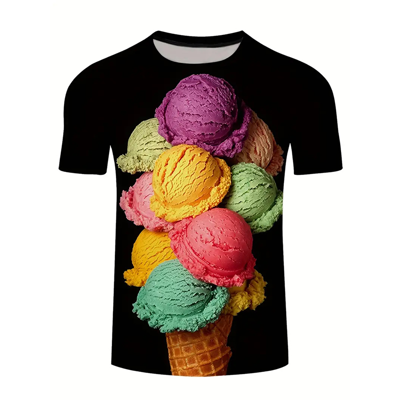 Ice Cream Color Fashion T-shir - Street Fashion Trends 2025 avaliação e preço